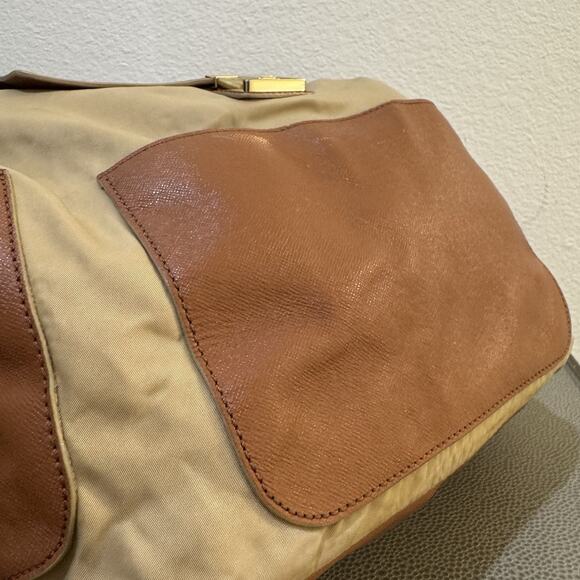 Tory Burch Penn Backpack Tan Nylon Brown PU Leather Pockets Handbag Purse main image 16